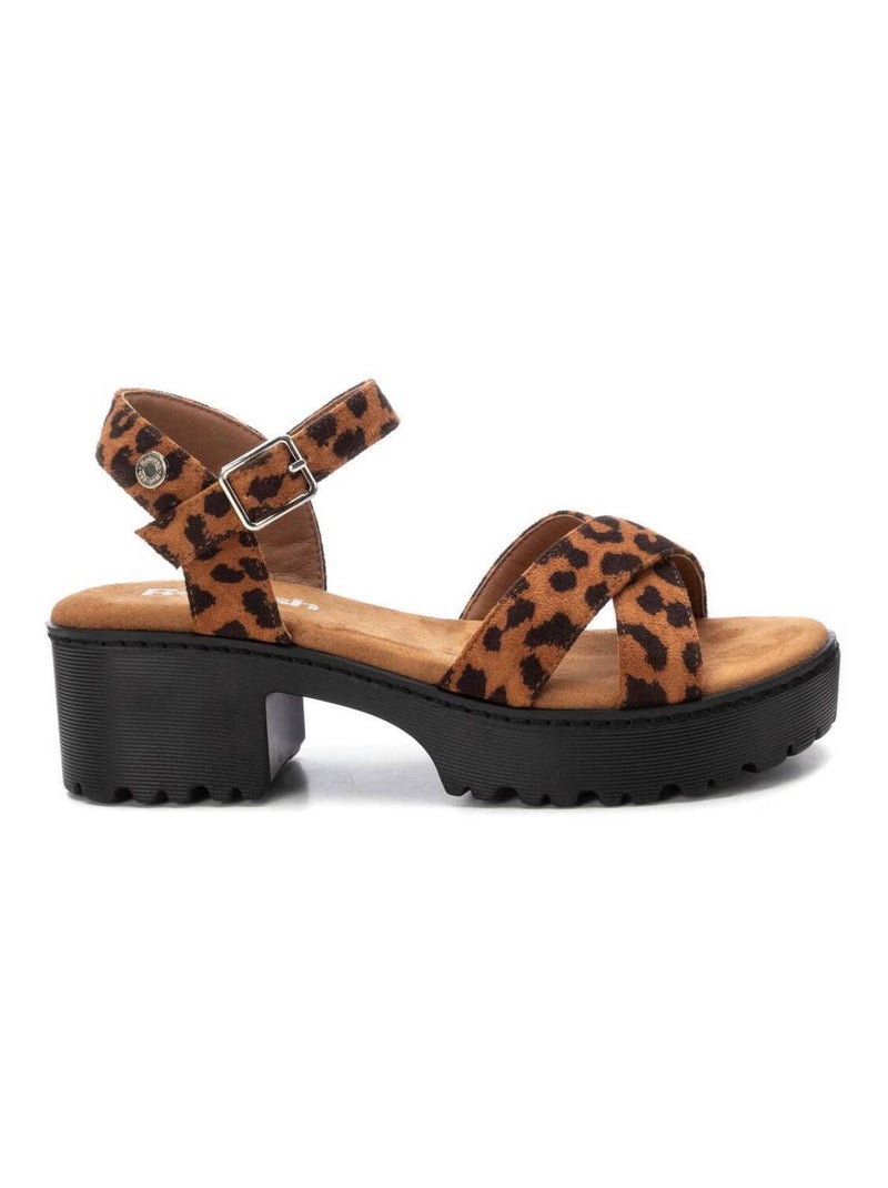 Sandales à talon avec boucle Camel - Kiabi