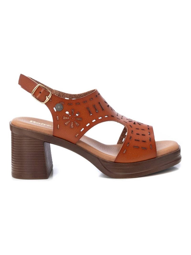 Sandales à talon avec boucle Camel - Kiabi