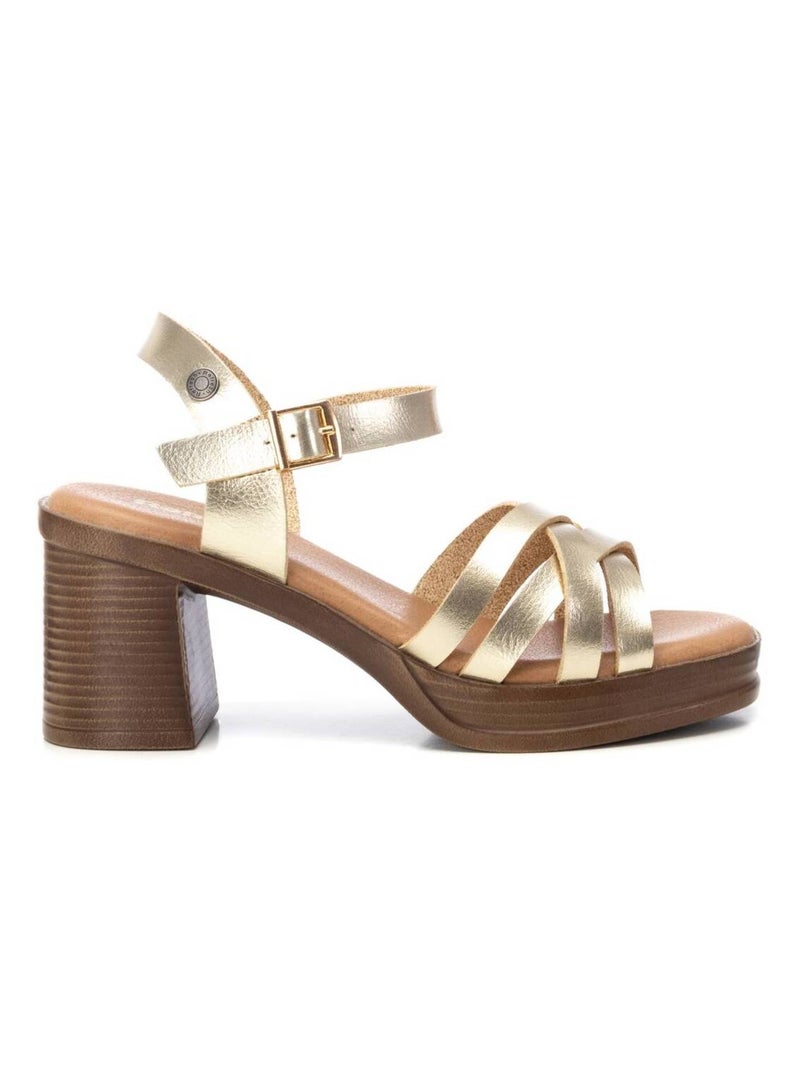 Sandales à talon avec boucle Doré/or - Kiabi