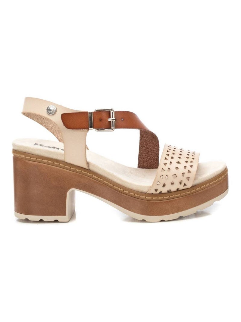 Sandales à talon avec boucle Gris - Kiabi