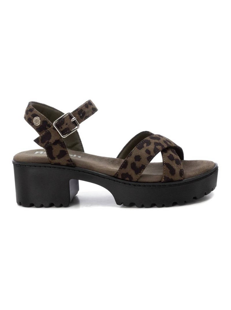 Sandales à talon avec boucle Kaki - Kiabi