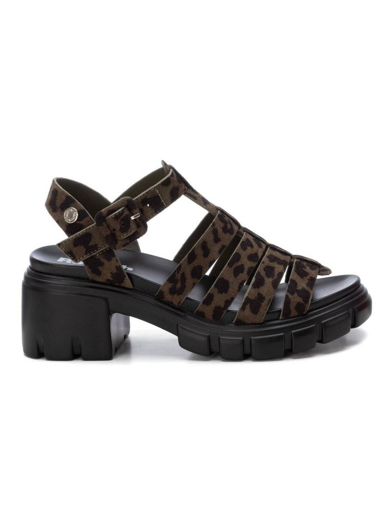 Sandales à talon avec boucle Kaki - Kiabi