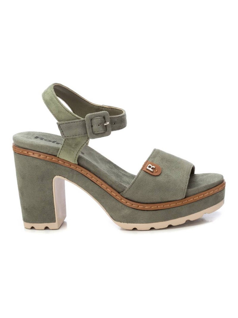 Sandales à talon avec boucle Kaki - Kiabi