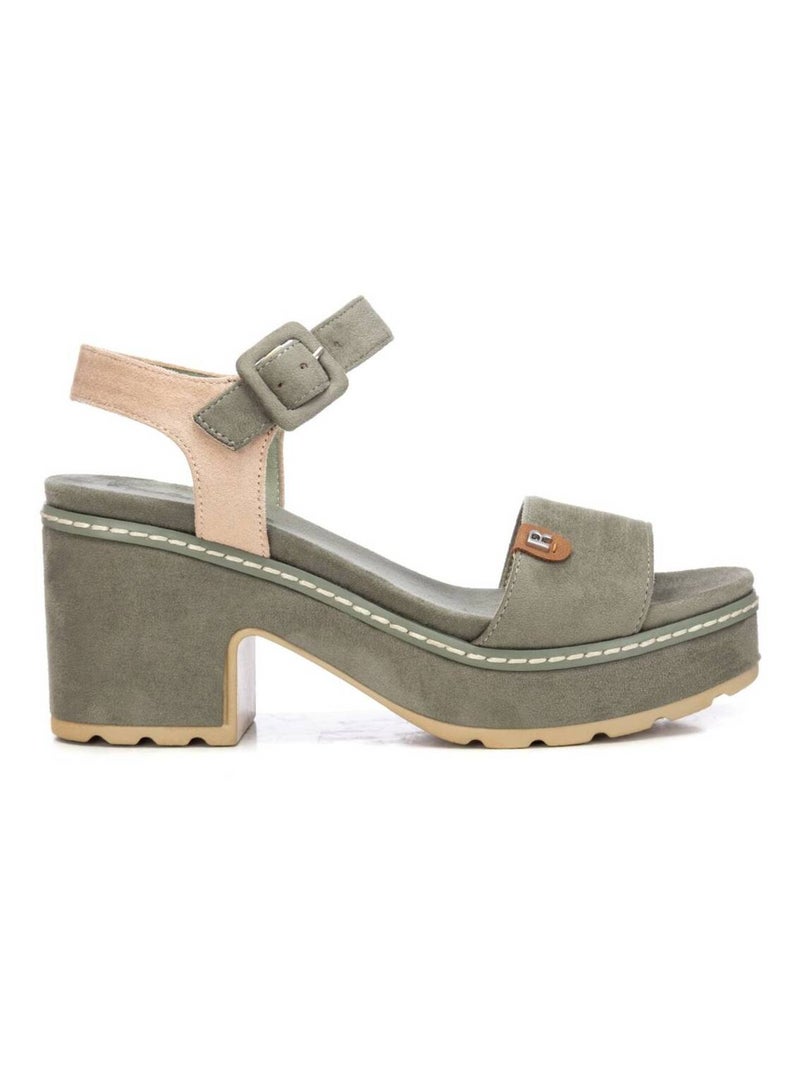 Sandales à talon avec boucle Kaki - Kiabi