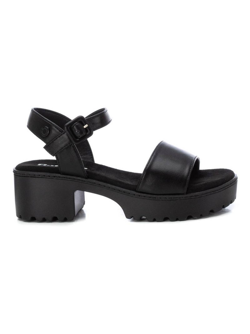 Sandales à talon avec boucle Noir - Kiabi