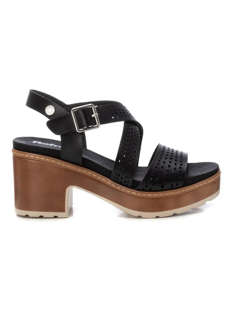 Sandales à talon avec boucle Noir - Kiabi
