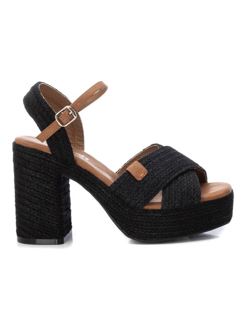 Sandales à talon avec boucle Noir - Kiabi
