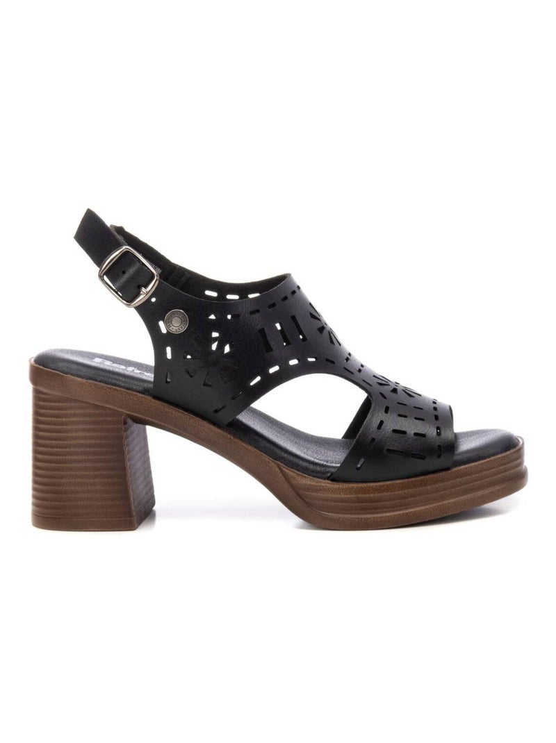 Sandales à talon avec boucle Noir - Kiabi