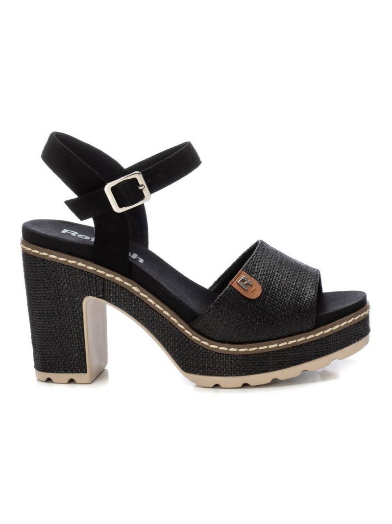 Sandales à talon avec boucle Noir - Kiabi