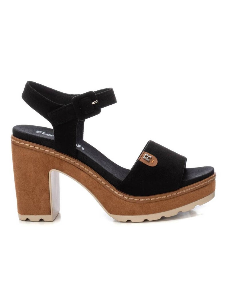 Sandales à talon avec boucle Noir - Kiabi