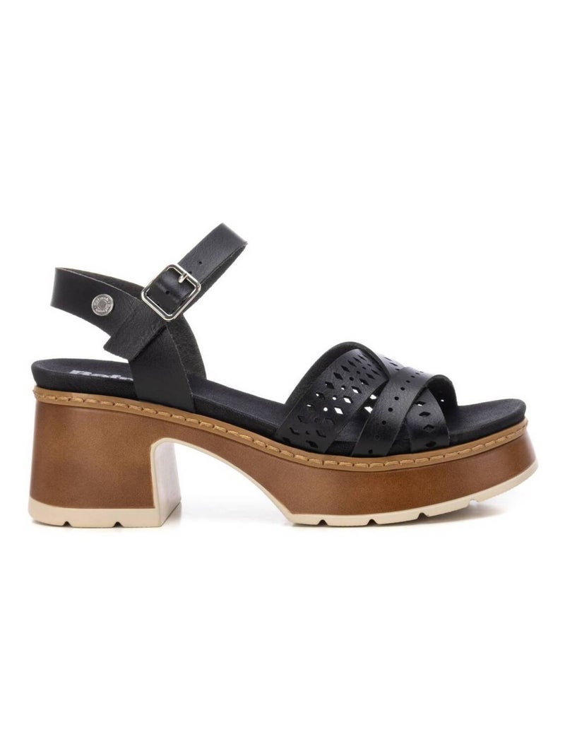 Sandales à talon avec boucle Noir - Kiabi