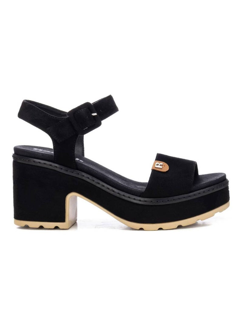 Sandales à talon avec boucle Noir - Kiabi