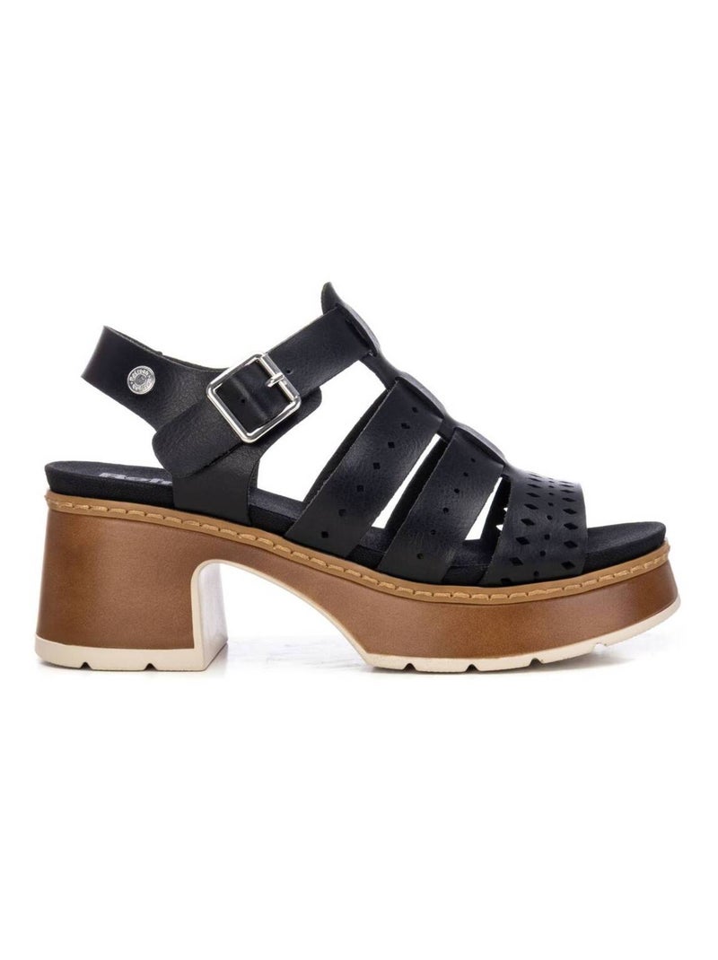 Sandales à talon avec boucle Noir - Kiabi
