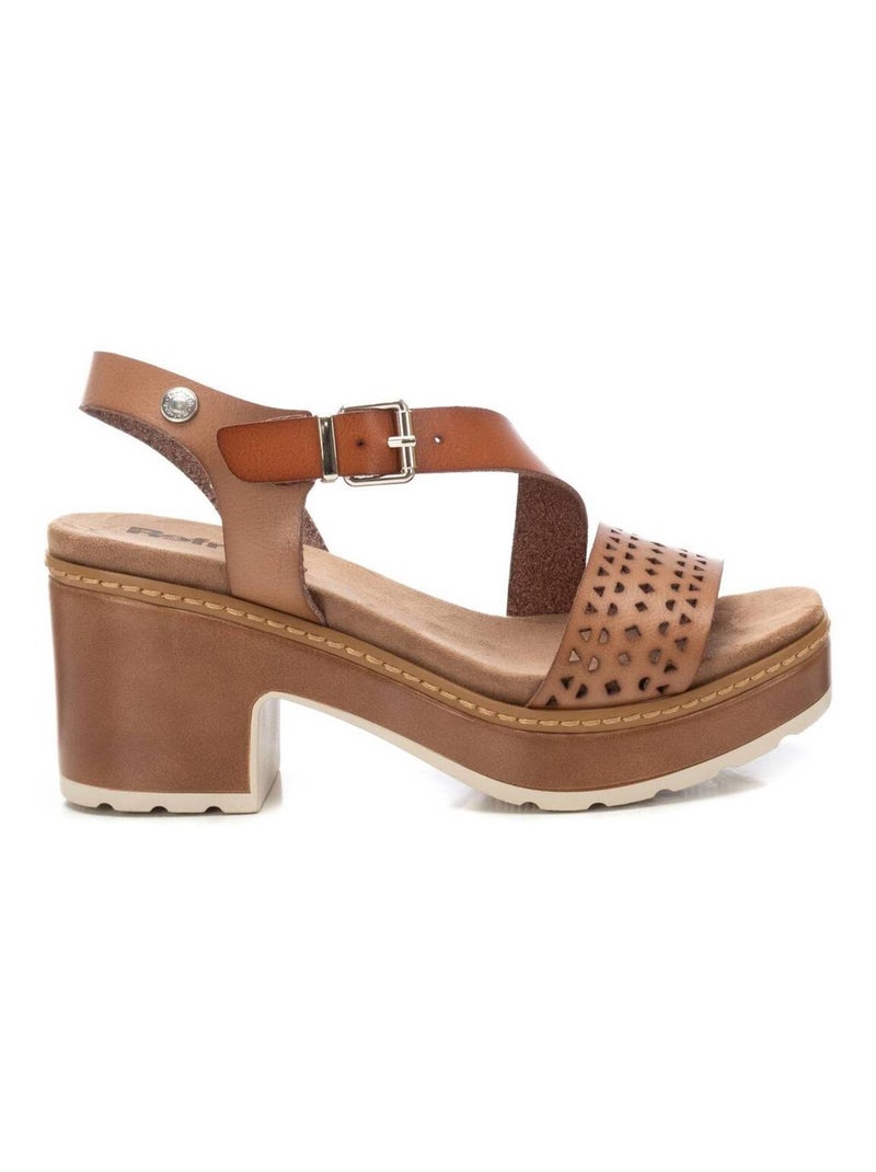 Sandales à talon avec boucle Taupe - Kiabi