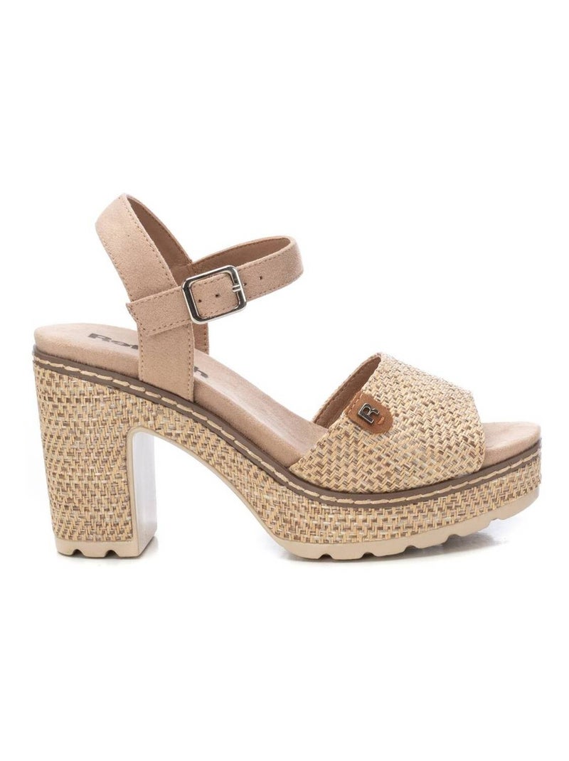 Sandales à talon avec boucle Taupe - Kiabi