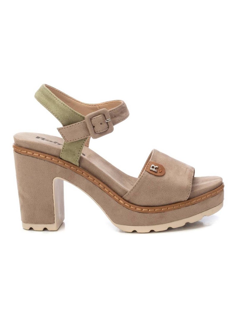 Sandales à talon avec boucle Taupe - Kiabi