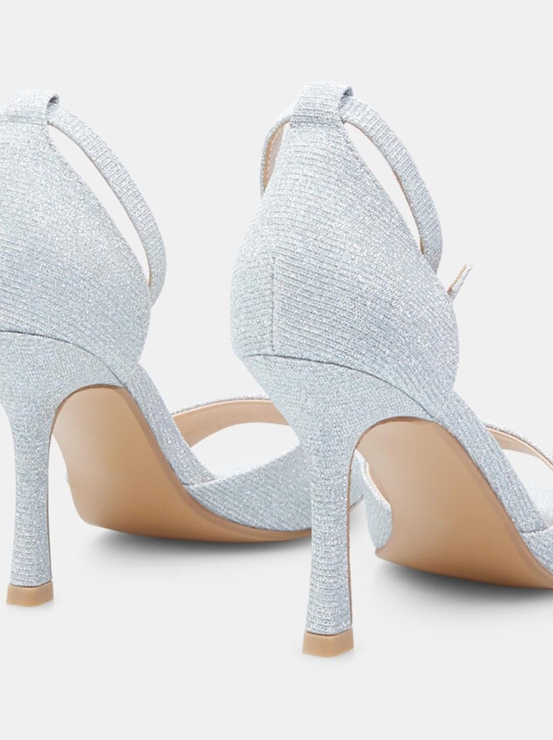 Sandales  à talon avec bride à la cheville BATA Argent - Kiabi