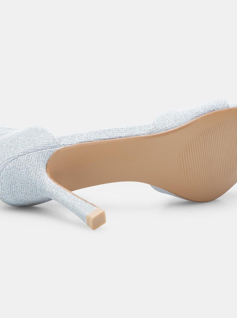 Sandales  à talon avec bride à la cheville BATA Argent - Kiabi