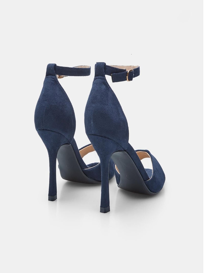 Sandales  à talon avec bride à la cheville BATA Bleu - Kiabi