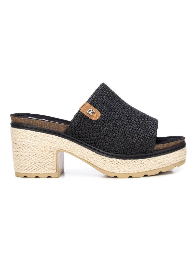 Sandales à talon avec bride arrière Noir - Kiabi