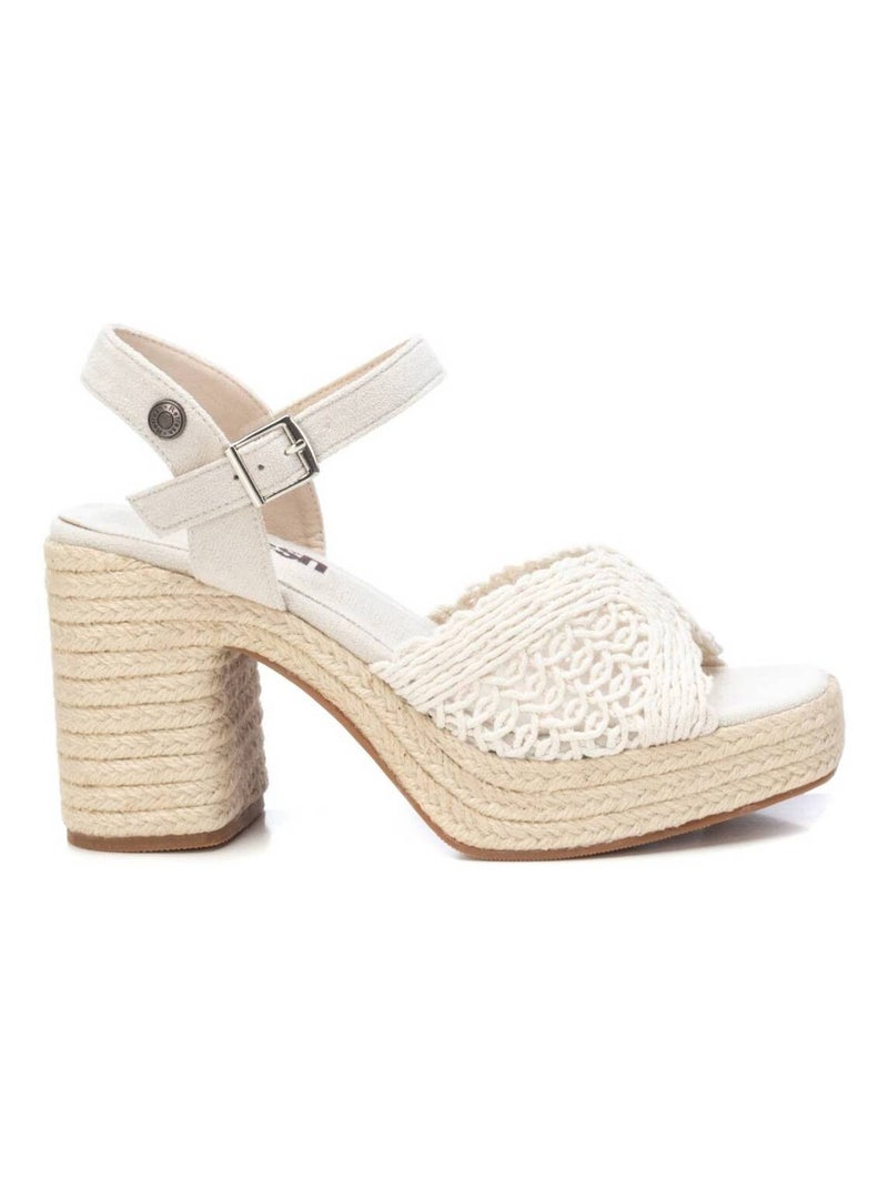 Sandales à talon avec bride cheville Blanc - Kiabi