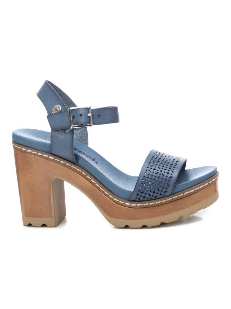 Sandales à talon avec bride cheville Bleu - Kiabi