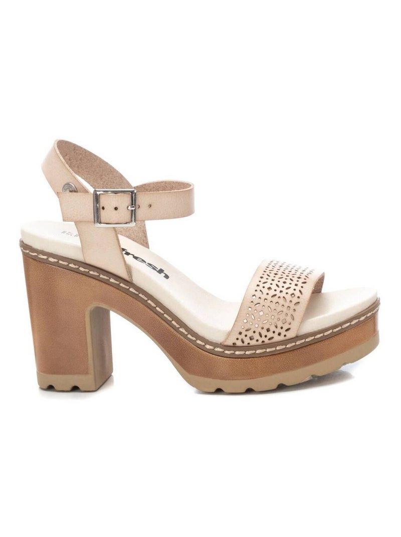 Sandales à talon avec bride cheville Gris - Kiabi