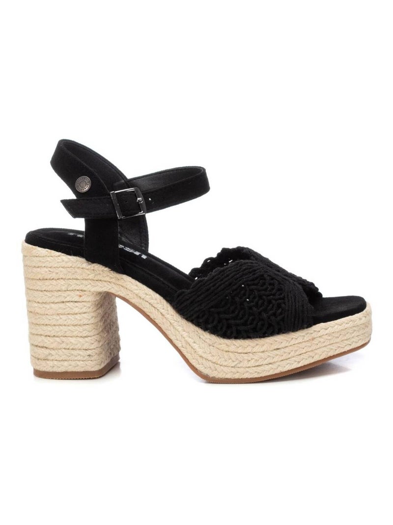 Sandales à talon avec bride cheville Noir - Kiabi