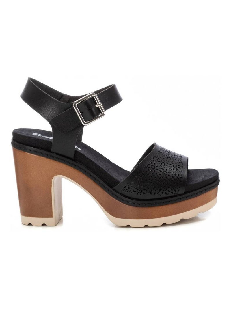 Sandales à talon avec bride cheville Noir - Kiabi