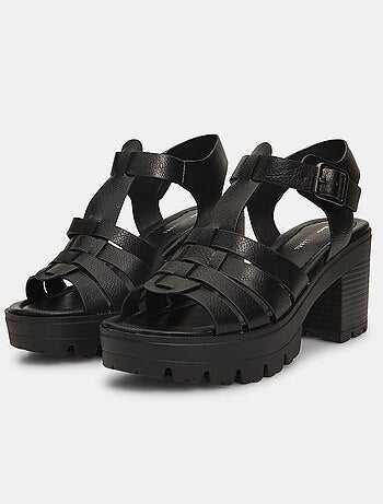Sandales à talon avec semelle crantée BATA