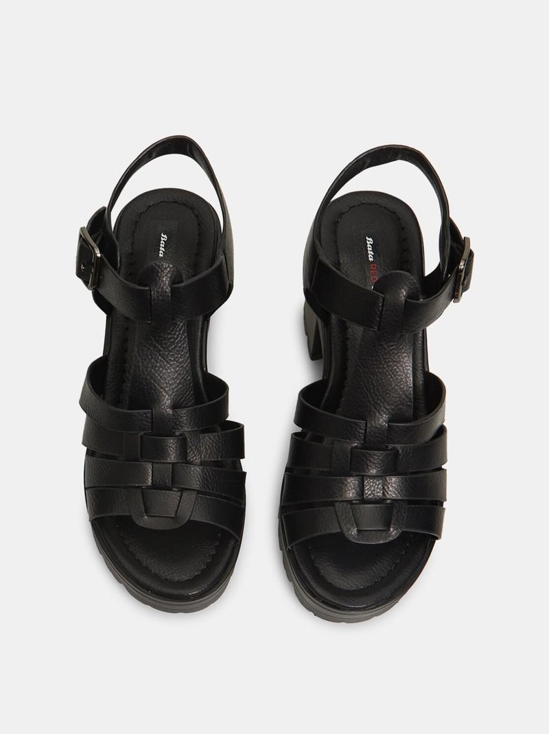 Sandales à talon avec semelle crantée BATA Noir - Kiabi