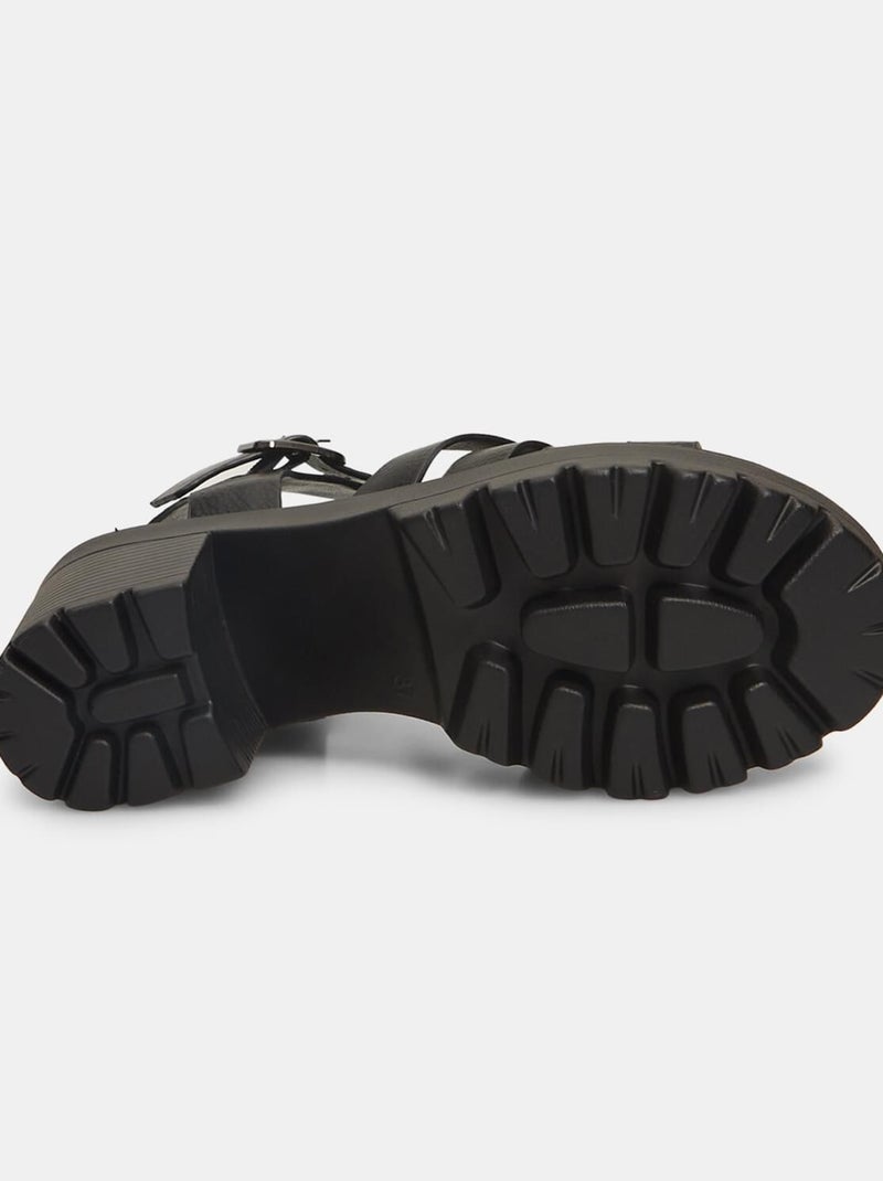 Sandales à talon avec semelle crantée BATA Noir - Kiabi