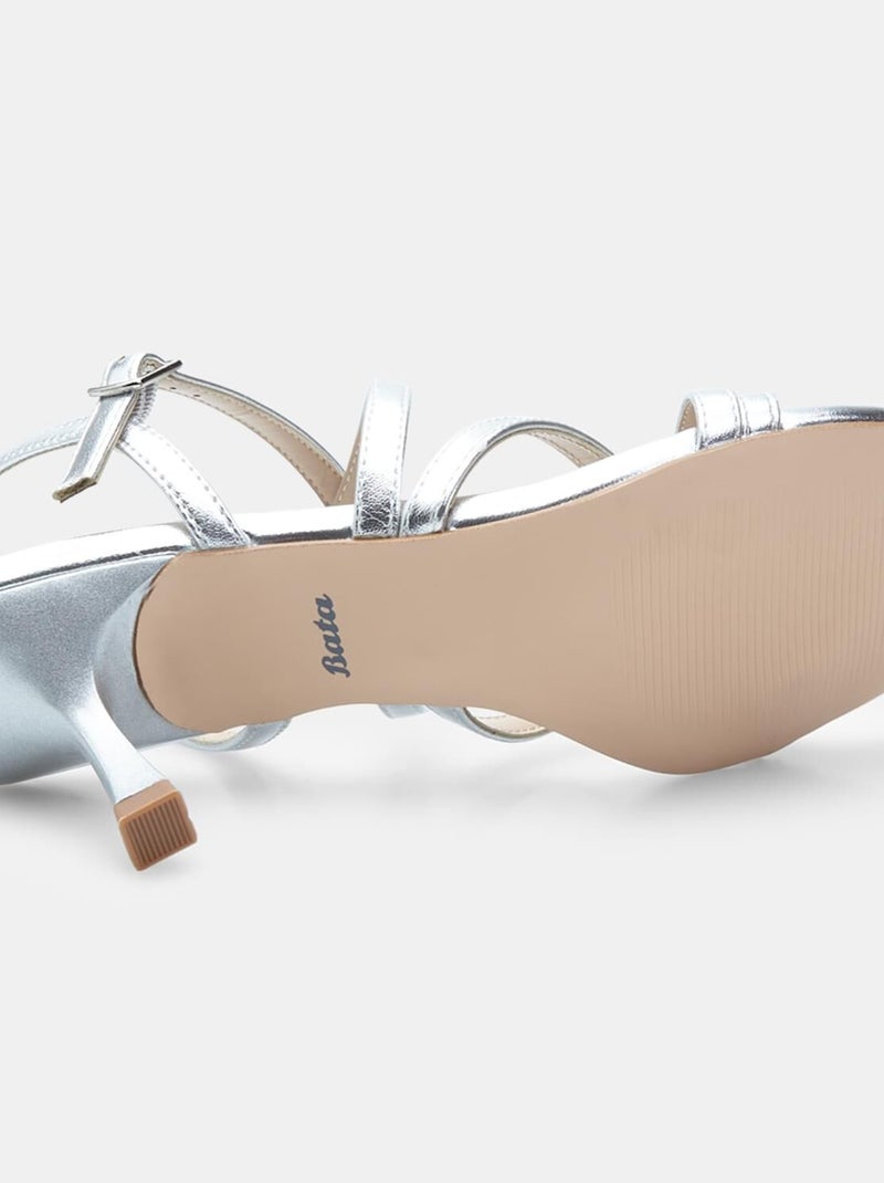 Sandales  à talon BATA Argent - Kiabi
