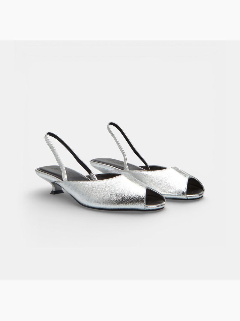 Sandales à talon Bata Argent - Kiabi
