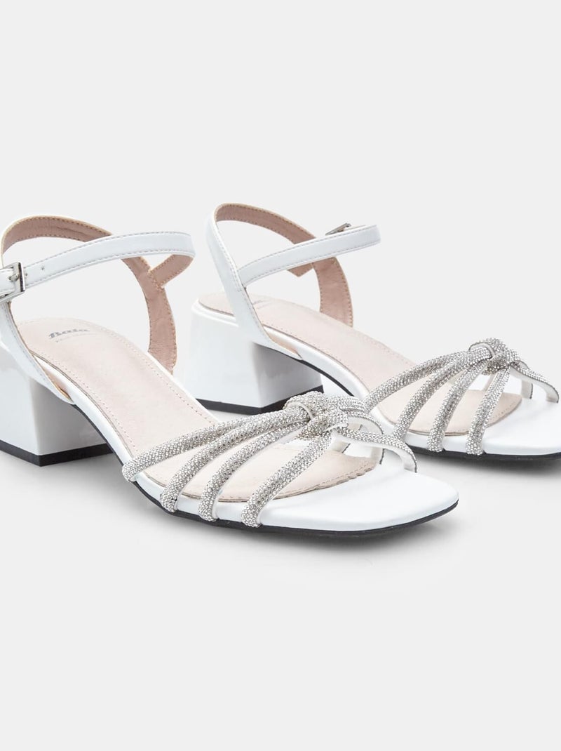 Sandales  à talon BATA Blanc - Kiabi