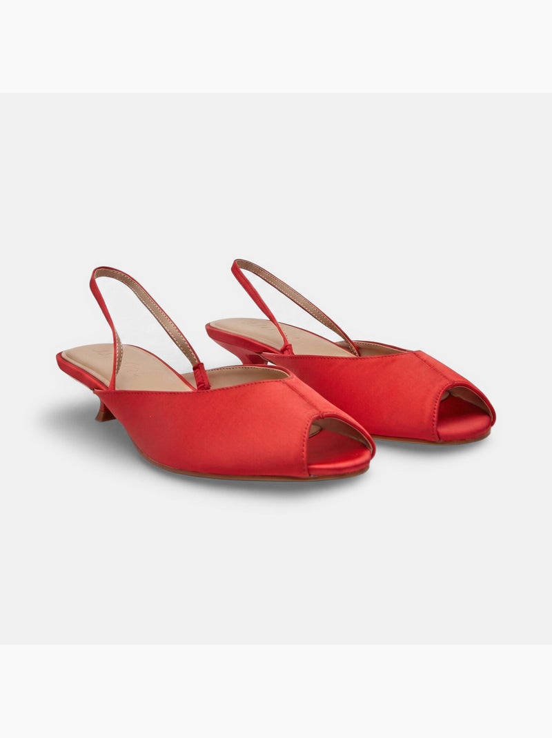 Sandales à talon Bata Rouge - Kiabi