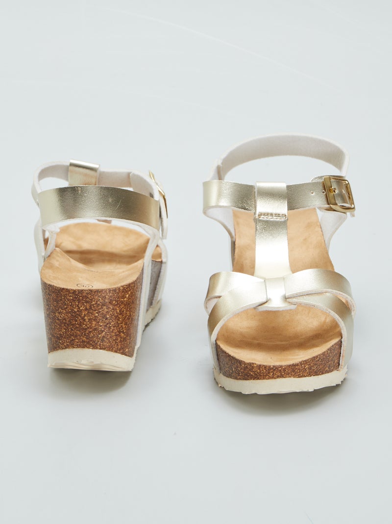 Sandales à talon Beige - Kiabi
