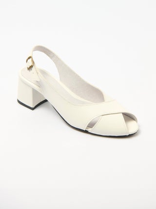 Sandales à talon brides croisées largeur confort