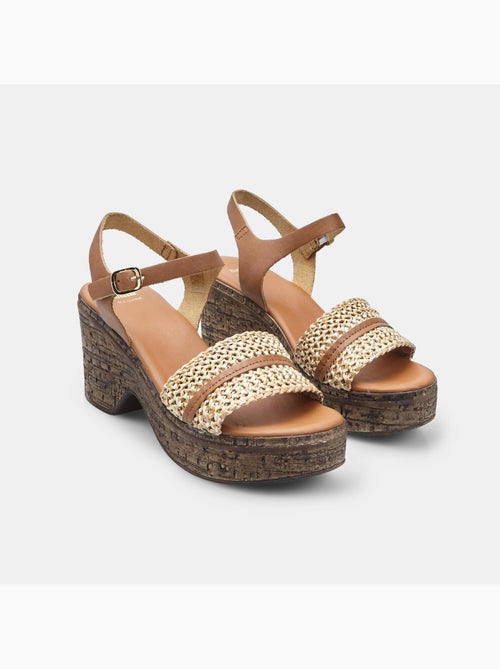 Sandales à talon compensé BATA - Kiabi
