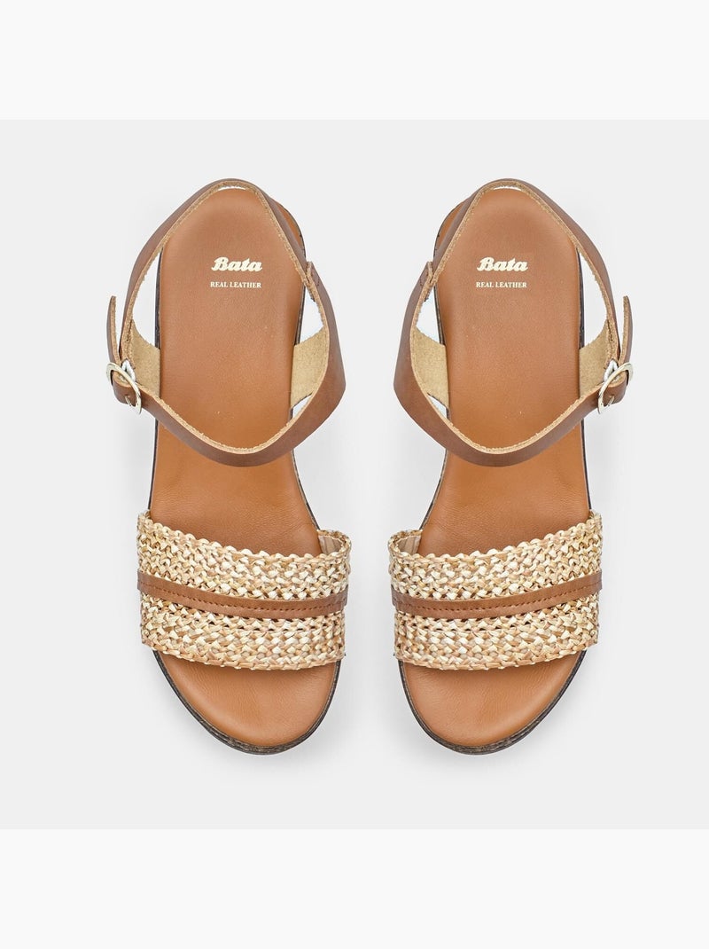 Sandales à talon compensé BATA Bronze - Kiabi