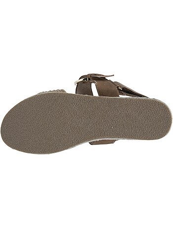 Sandales semelle à mémoire de forme, talon de 3,5cm, design corde et léopard