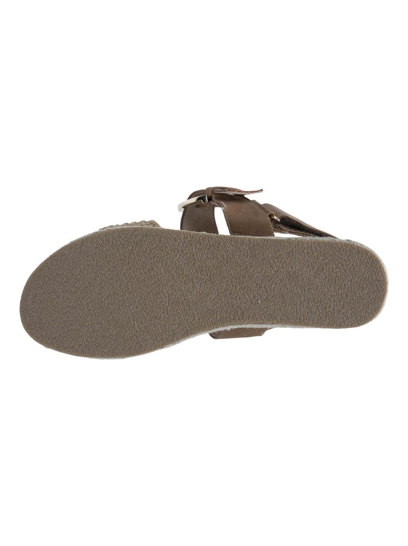 Sandales à talon compensé de 3,5 cm, très confortable  Isotoner Camel - Kiabi