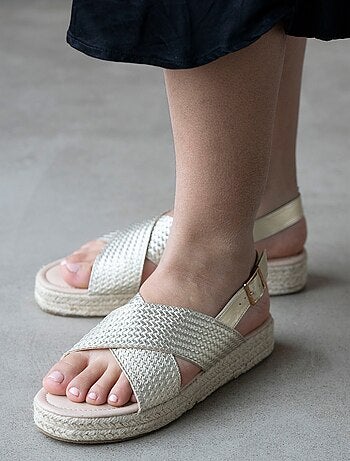 Sandales à talon compensé de 3,5 cm, très confortable Isotoner