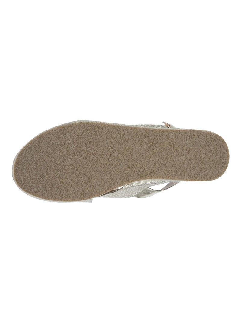 Sandales à talon compensé de 3,5 cm, très confortable  Isotoner Doré/or - Kiabi