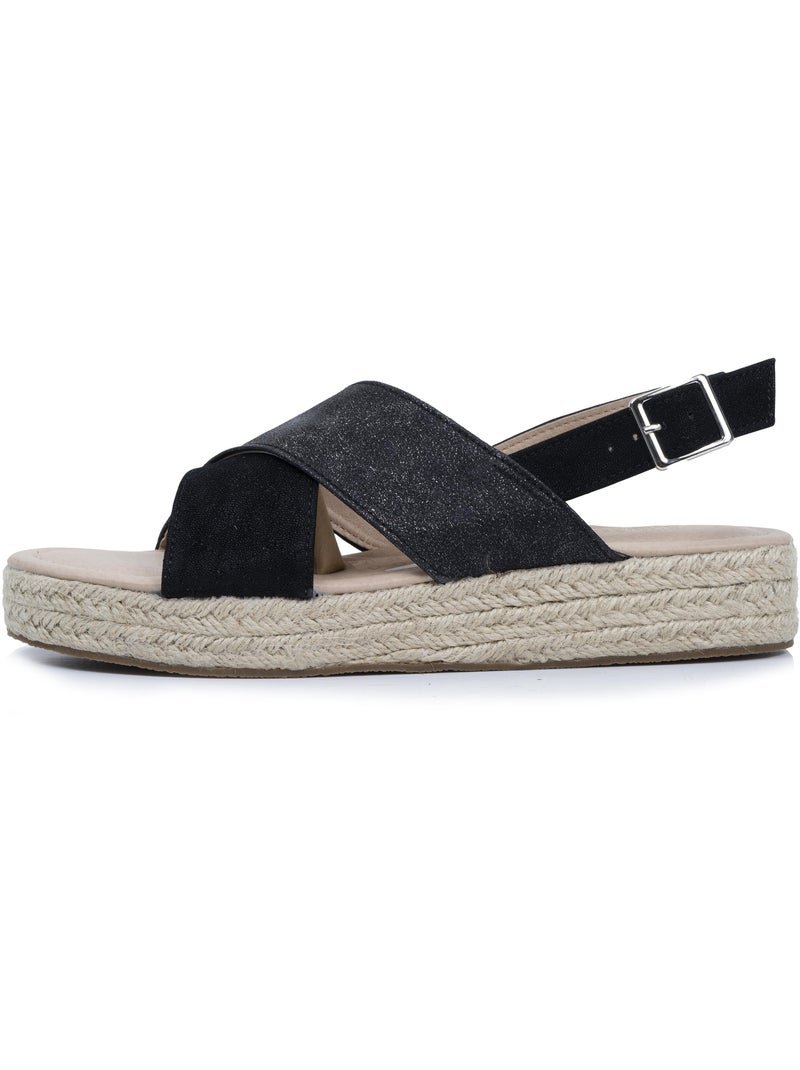 Sandales à talon compensé de 3,5 cm, très confortable  Isotoner Noir - Kiabi