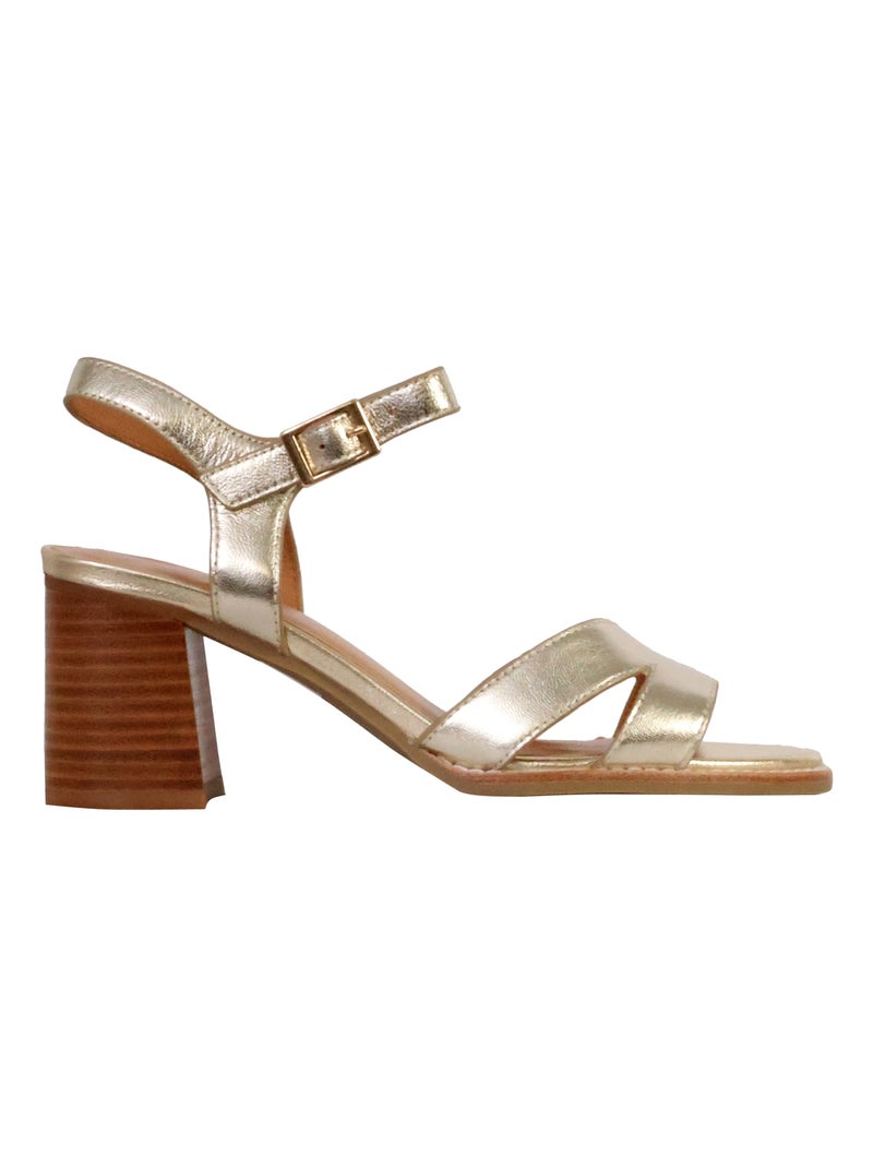 Sandales à Talon Cuir Emilie Karston Eden Blanc nacré - Kiabi