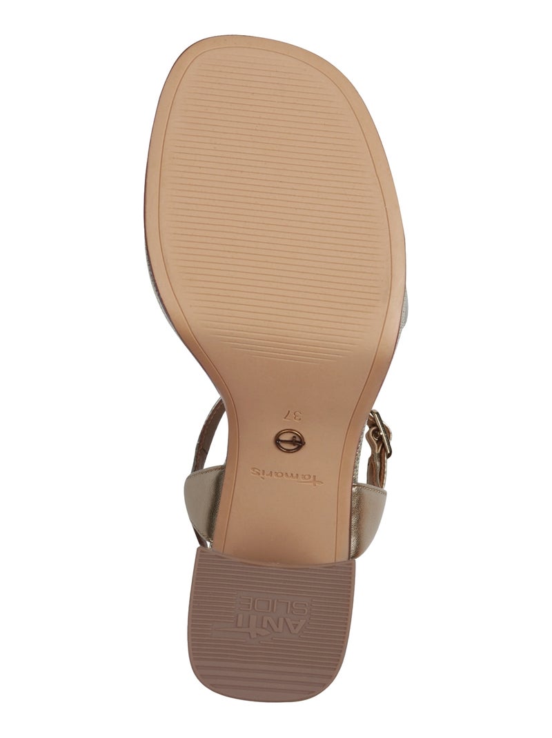 Sandales à Talon Cuir Tamaris Blanc - Kiabi