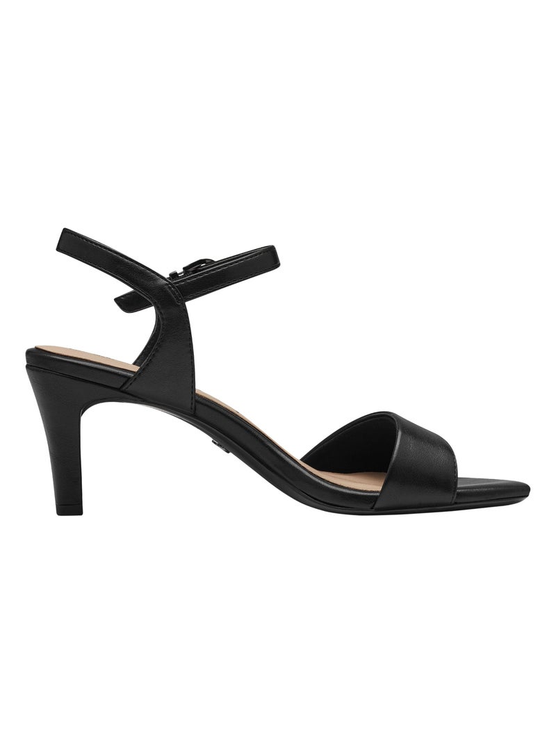 Sandales à Talon Cuir Tamaris Touch-It Noir - Kiabi
