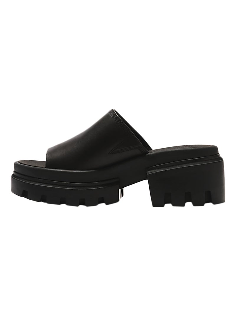 Sandales à Talon Cuir Timberland Everleigh Noir - Kiabi