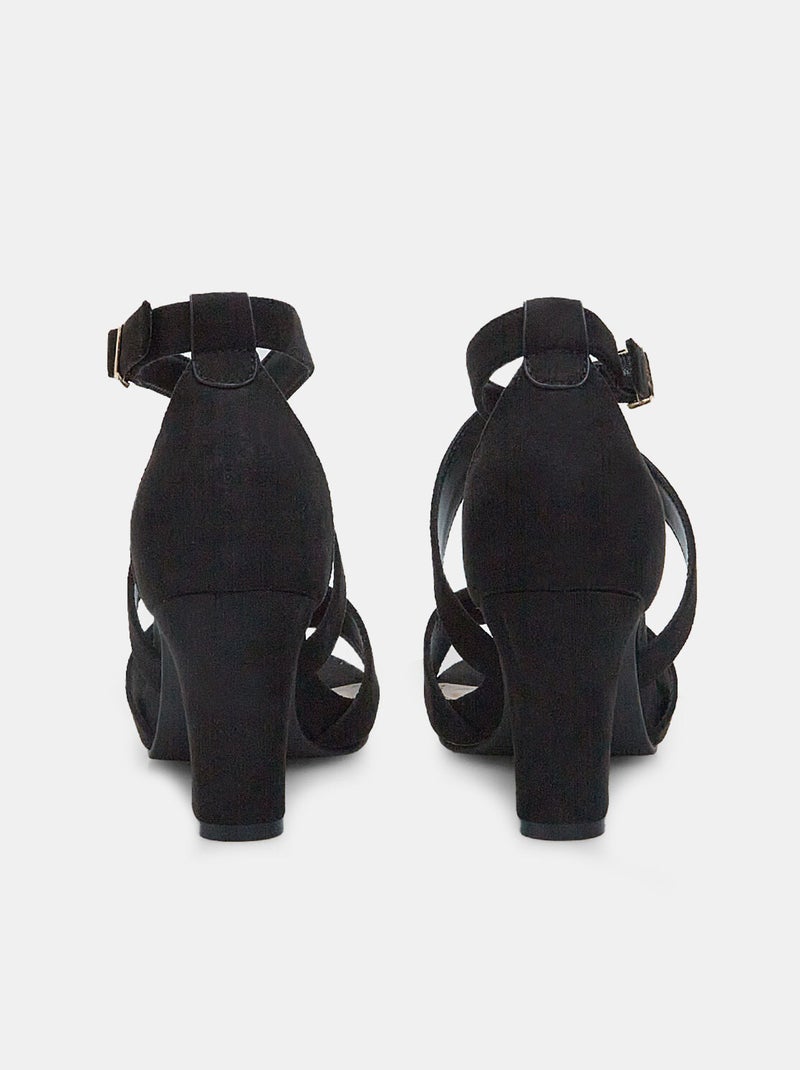 Sandales à talon de 7 cm et plateforme de 1 cm BATA Noir - Kiabi
